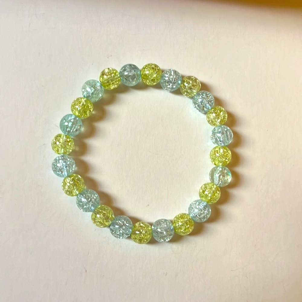 Glass glitter beaded bracelet
